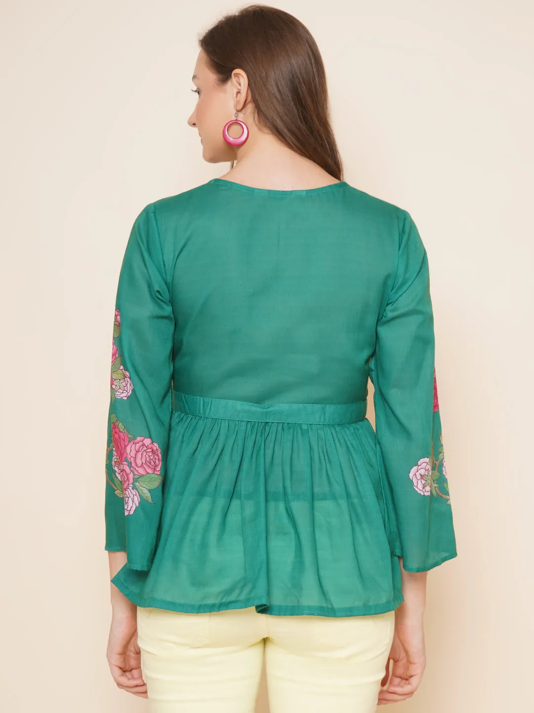 Jashvi Green Printed Top