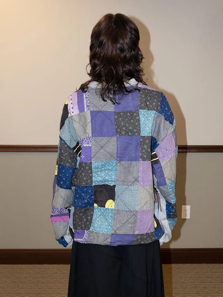 Kapital Fleece Knit x Profile Rainbow Quilt 2Tones Big Sweater