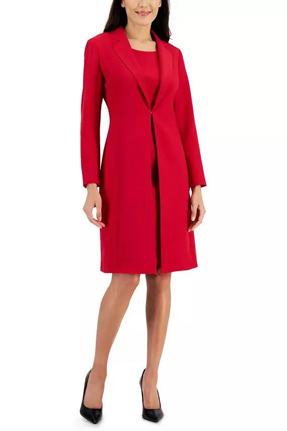 Le Suit Crepe Topper Jacket & Sheath Dress Suit