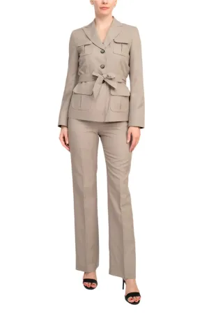 Le Suit Melange Jacket And Pant Set (Plus Size)