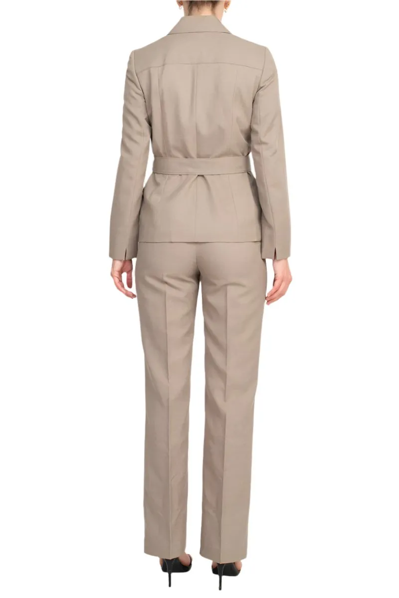 Le Suit Melange Jacket And Pant Set (Plus Size)