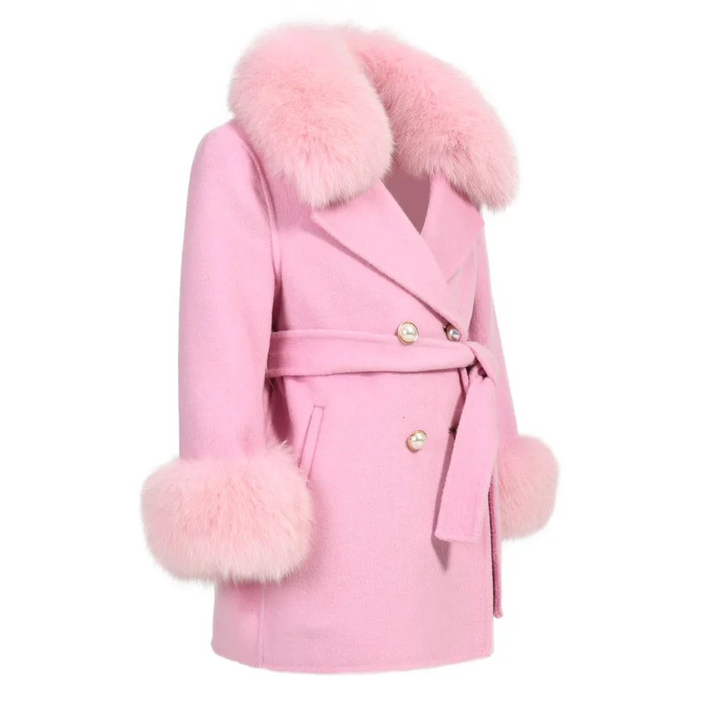 London Pink Cashmere Kids Coat