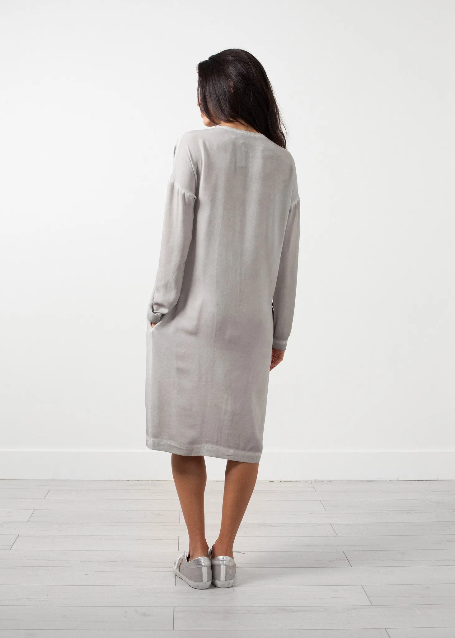 Long Sleeve Silk Dress