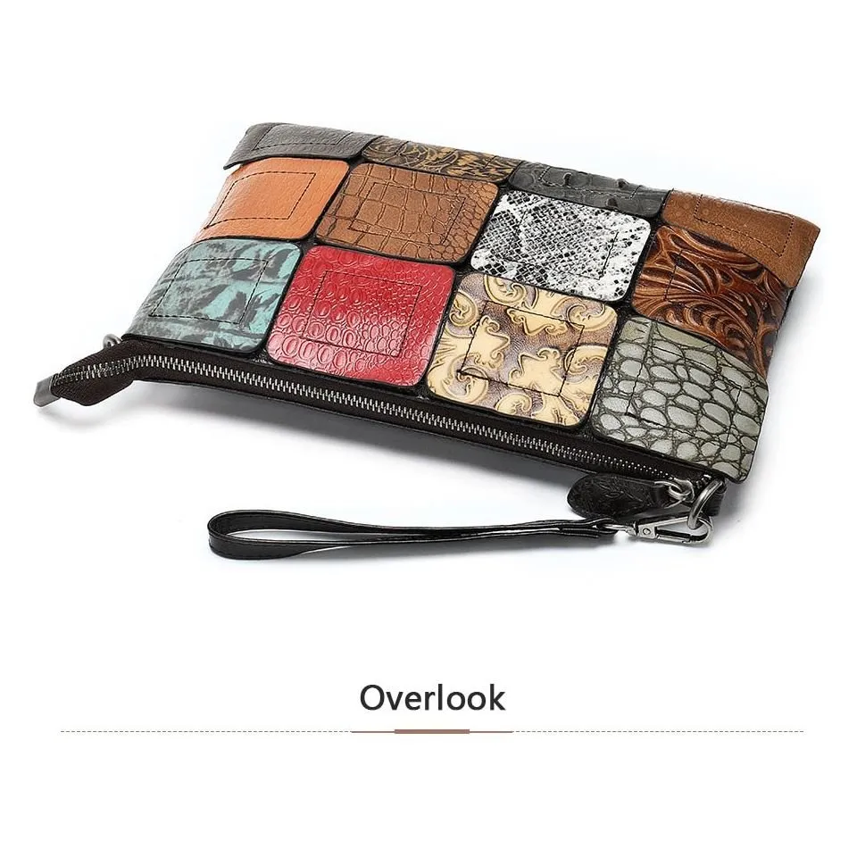 Luxe Exotic Leather Patchwork Crossbody Bag