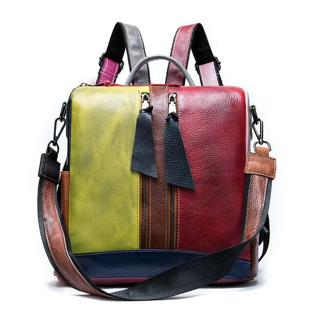 Luxury Exotic Patchwork Leather Convertible Handbag