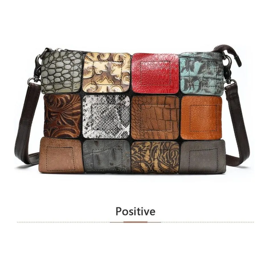 Luxury Patchwork Leather Crossbody Shoulderbag