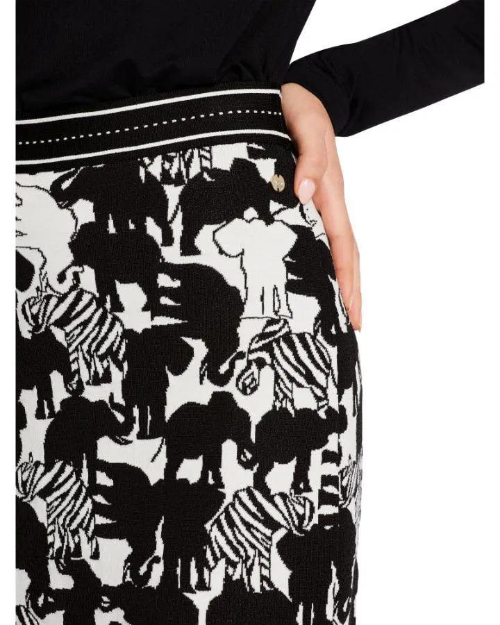 Marc Cain Elephant Print Pencil Skirt