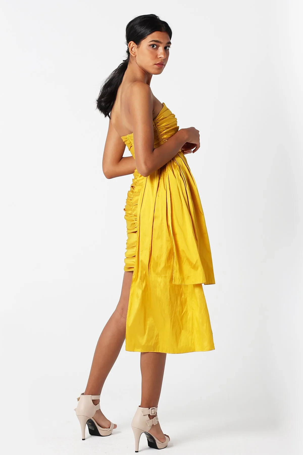 Marigold Silk Taffeta Dress