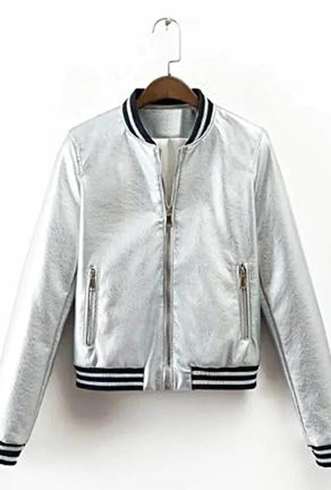 MISTY - METALLIC BASEBALL JACKET