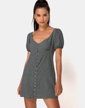 Montero Mini Dress in Check it Out Green