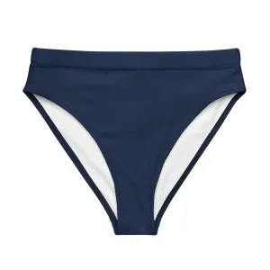 Navy Blue High Waisted Bikini Swimsuit Bottom