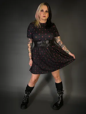 Outfit Set - Tommyrot "Hearts & Skulls" Skater Dress & Double Strap Corset Belt