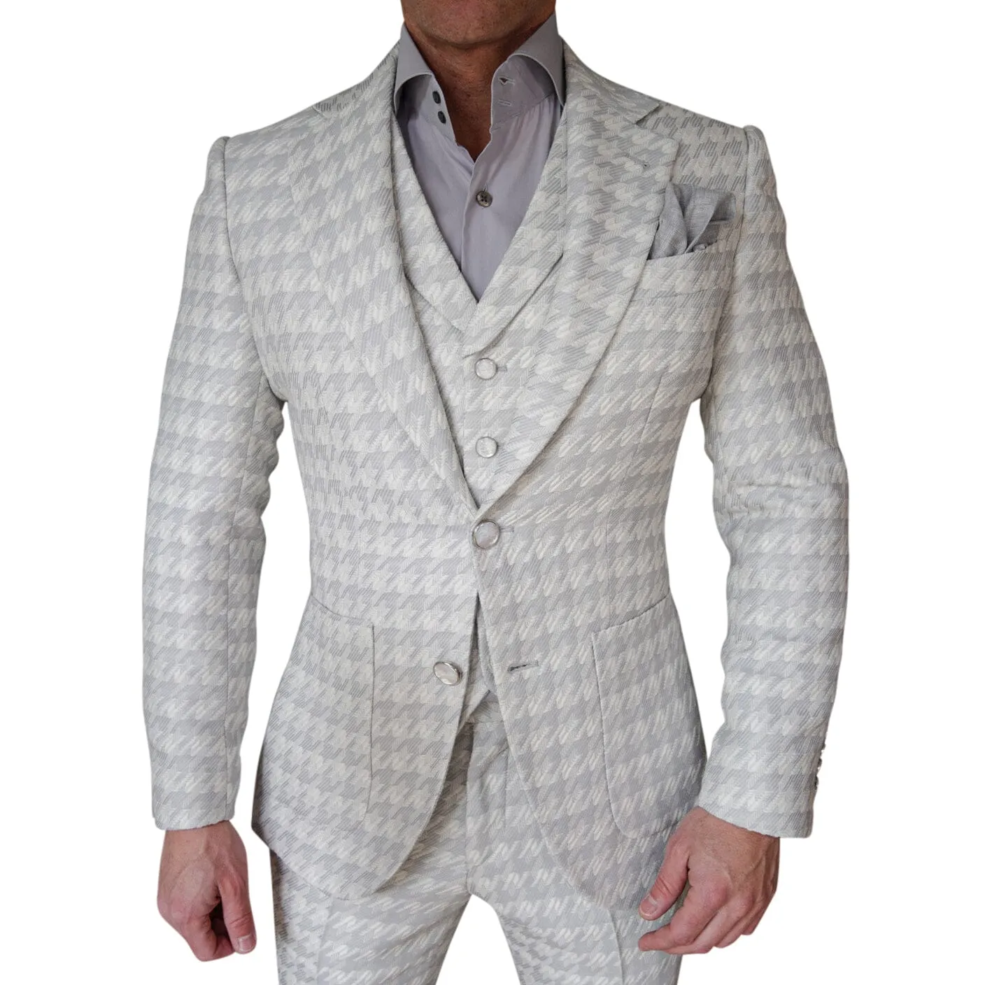 Oyster Grigio Houndstooth Jacket