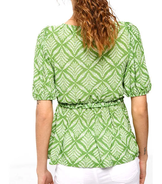 Printed Fluid Top Green