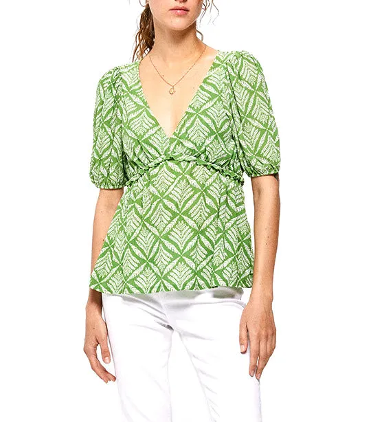 Printed Fluid Top Green