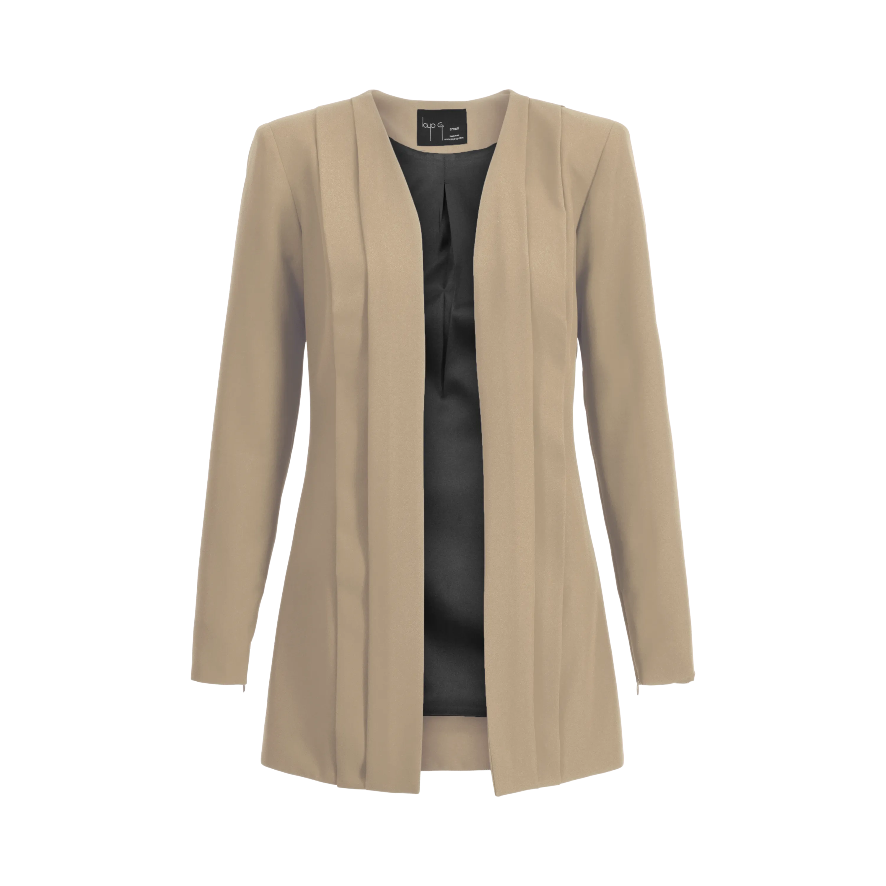 Rebel Stretch Pleated Blazer - Caramel Pop