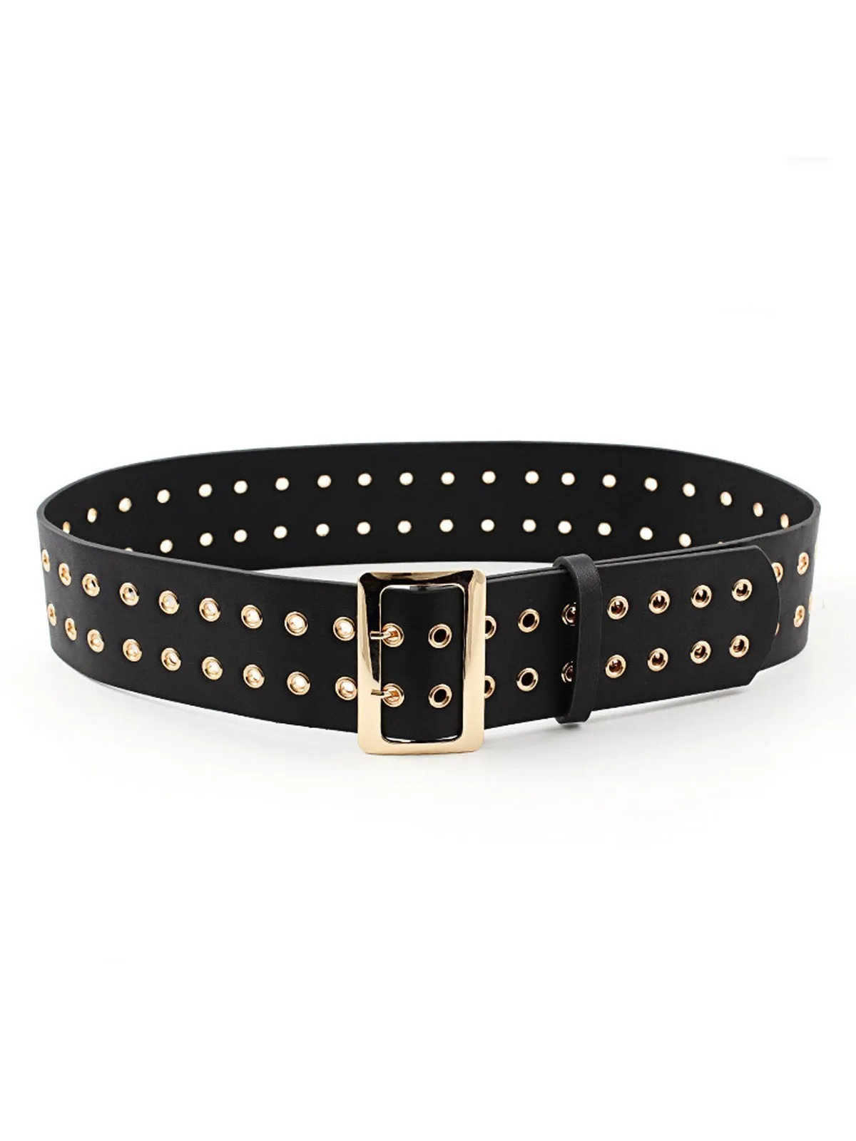 Retro Double Hole Leather Waistband