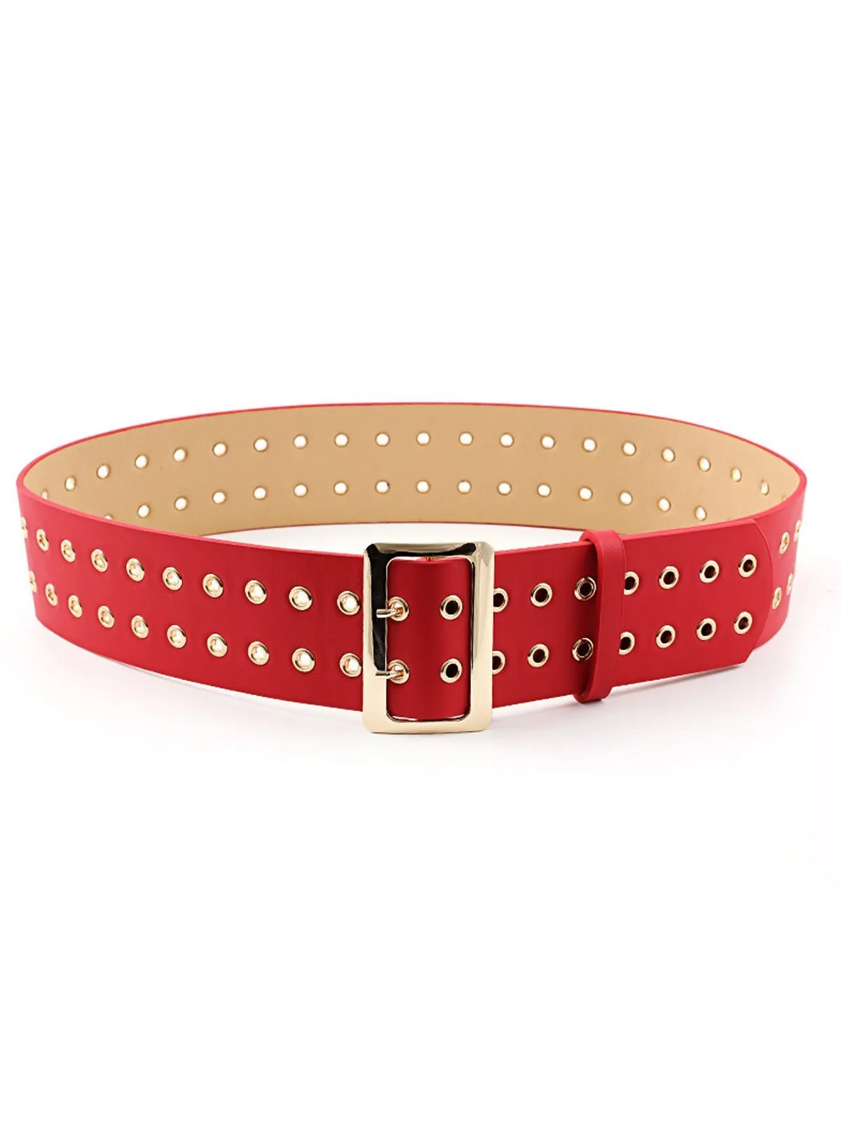 Retro Double Hole Leather Waistband