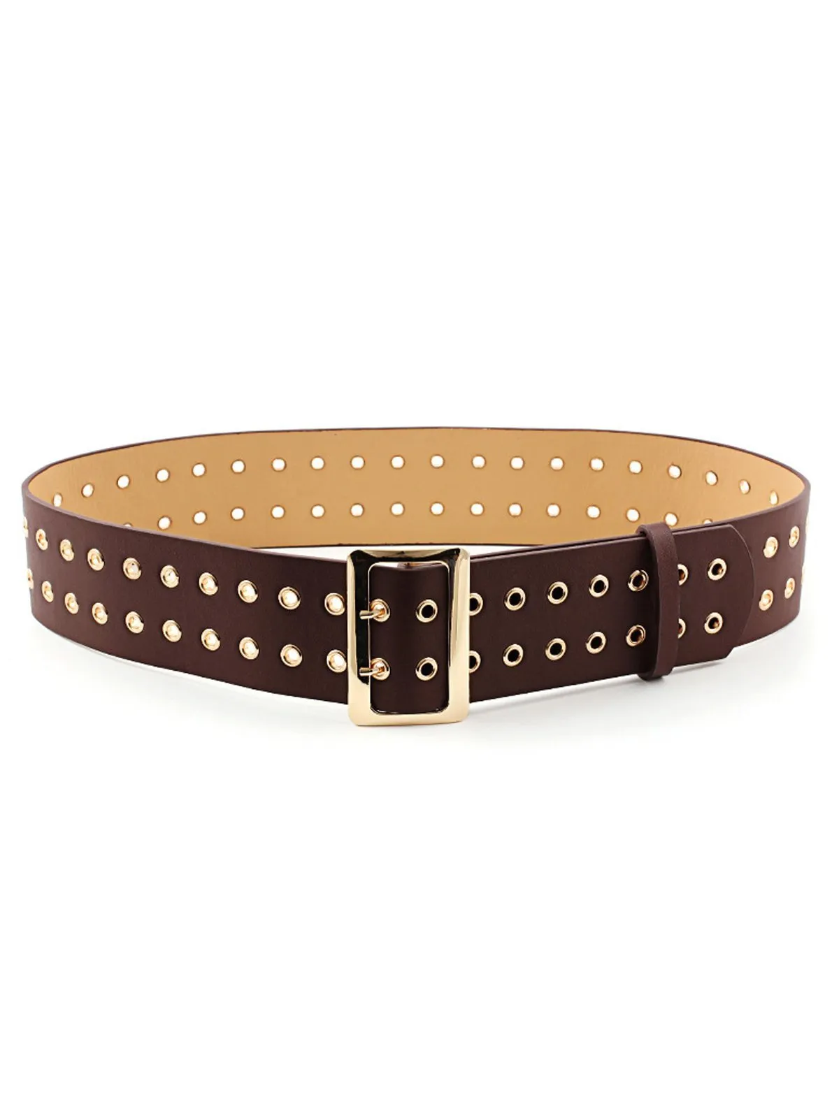 Retro Double Hole Leather Waistband