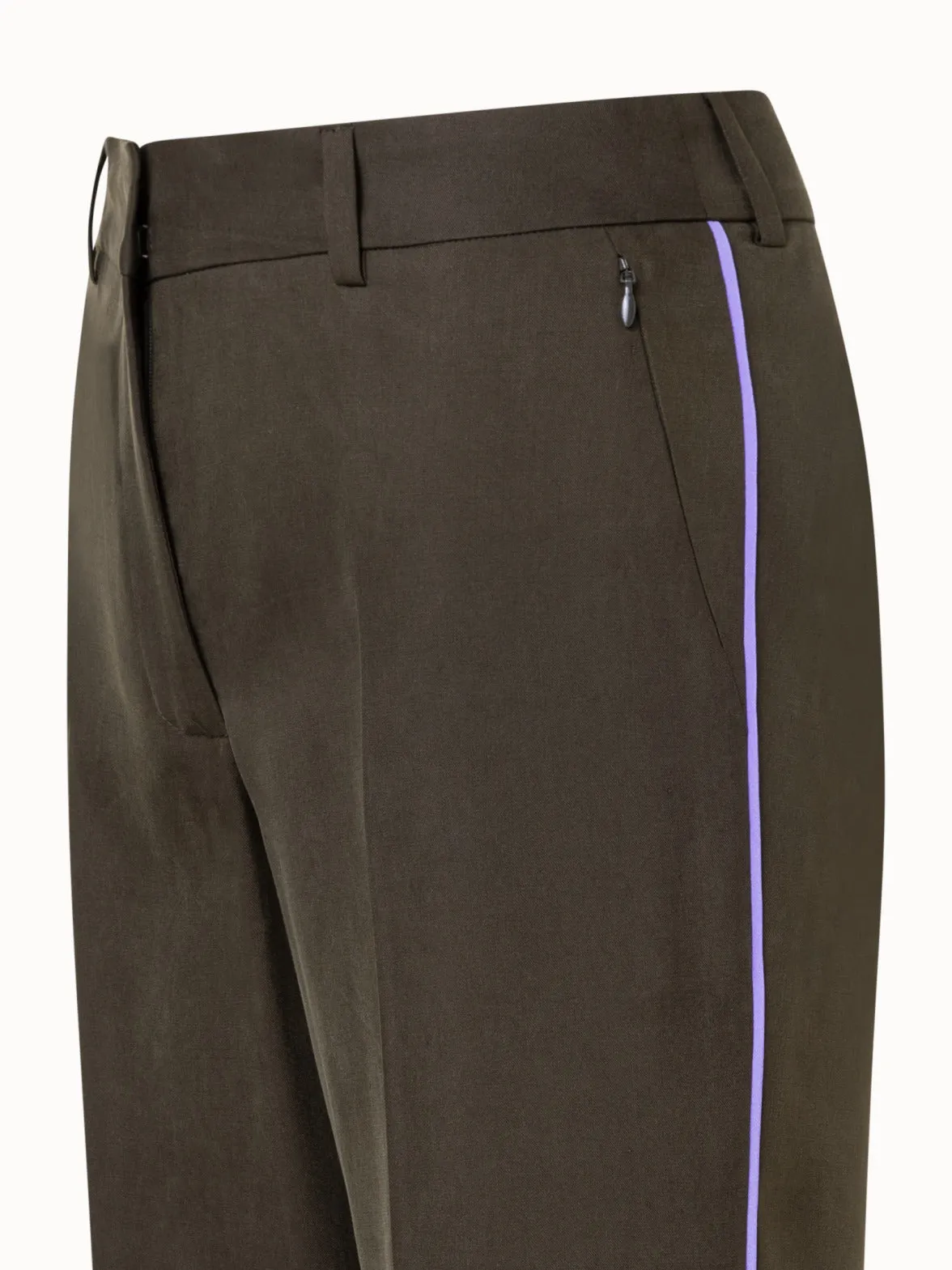 Silk Crêpe Straight Leg Pants