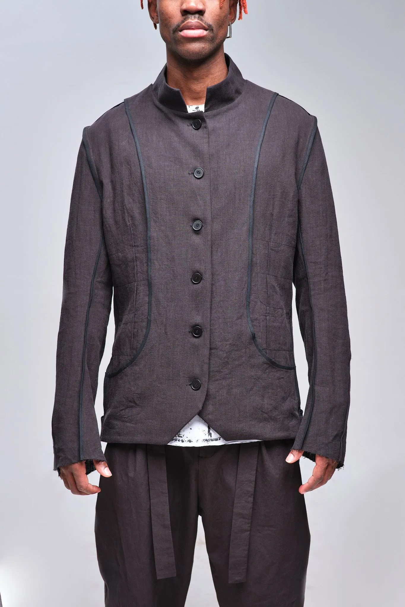 Two Sides Textured Hemp Jacket