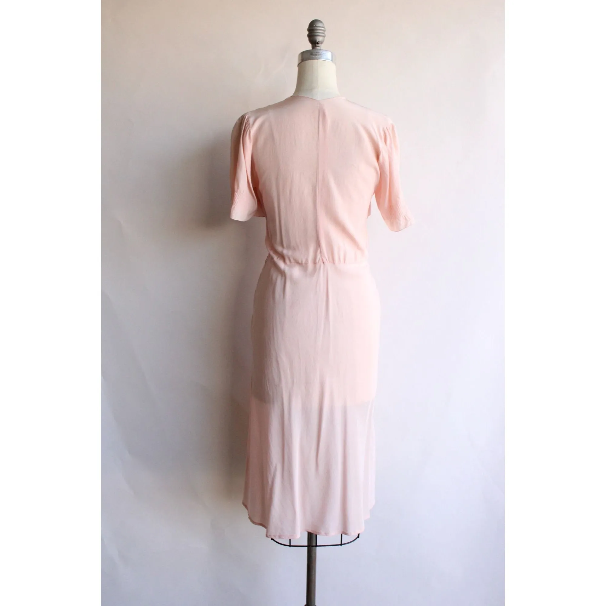 Vintage 1940s Ballet Pink Silk Dress