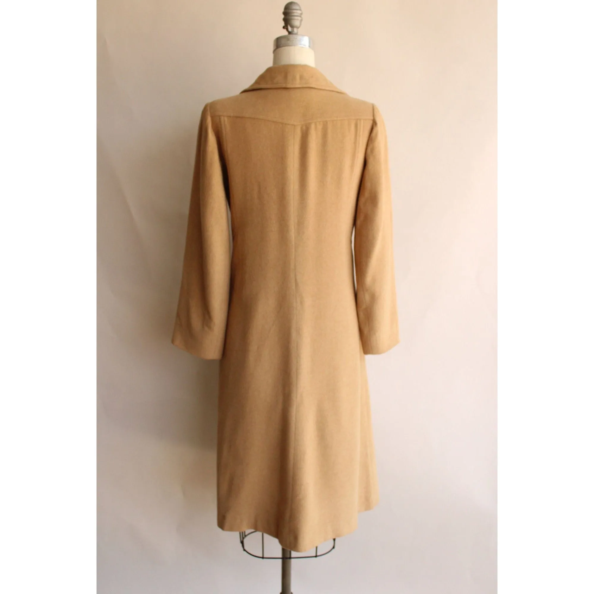 Vintage 1980s 1990s Fleurette of California Camel Mohair Overcoat