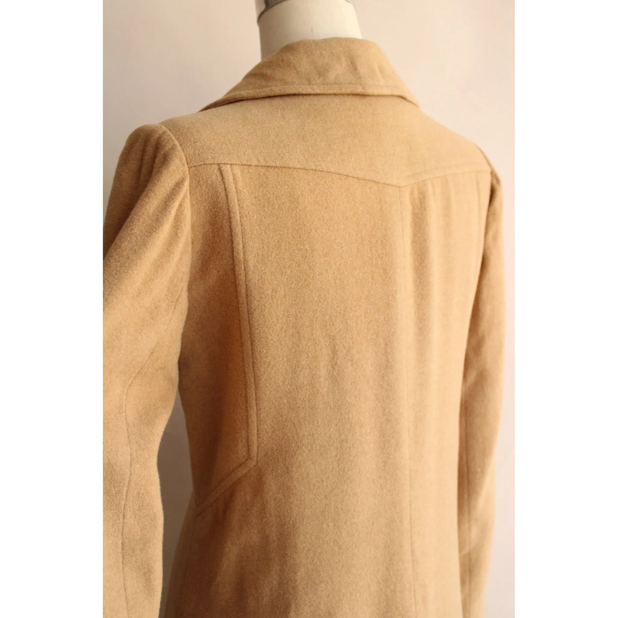 Vintage 1980s 1990s Fleurette of California Camel Mohair Overcoat