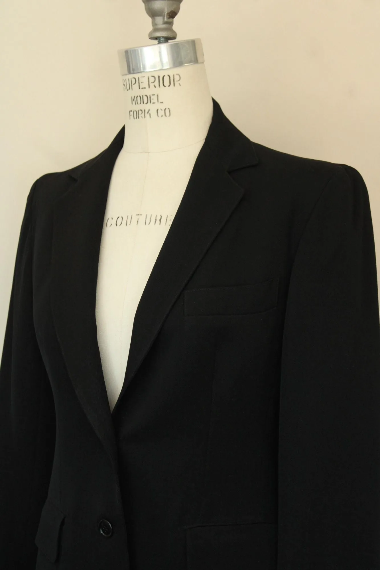 Vintage 1980s Evan Picone Black Blazer