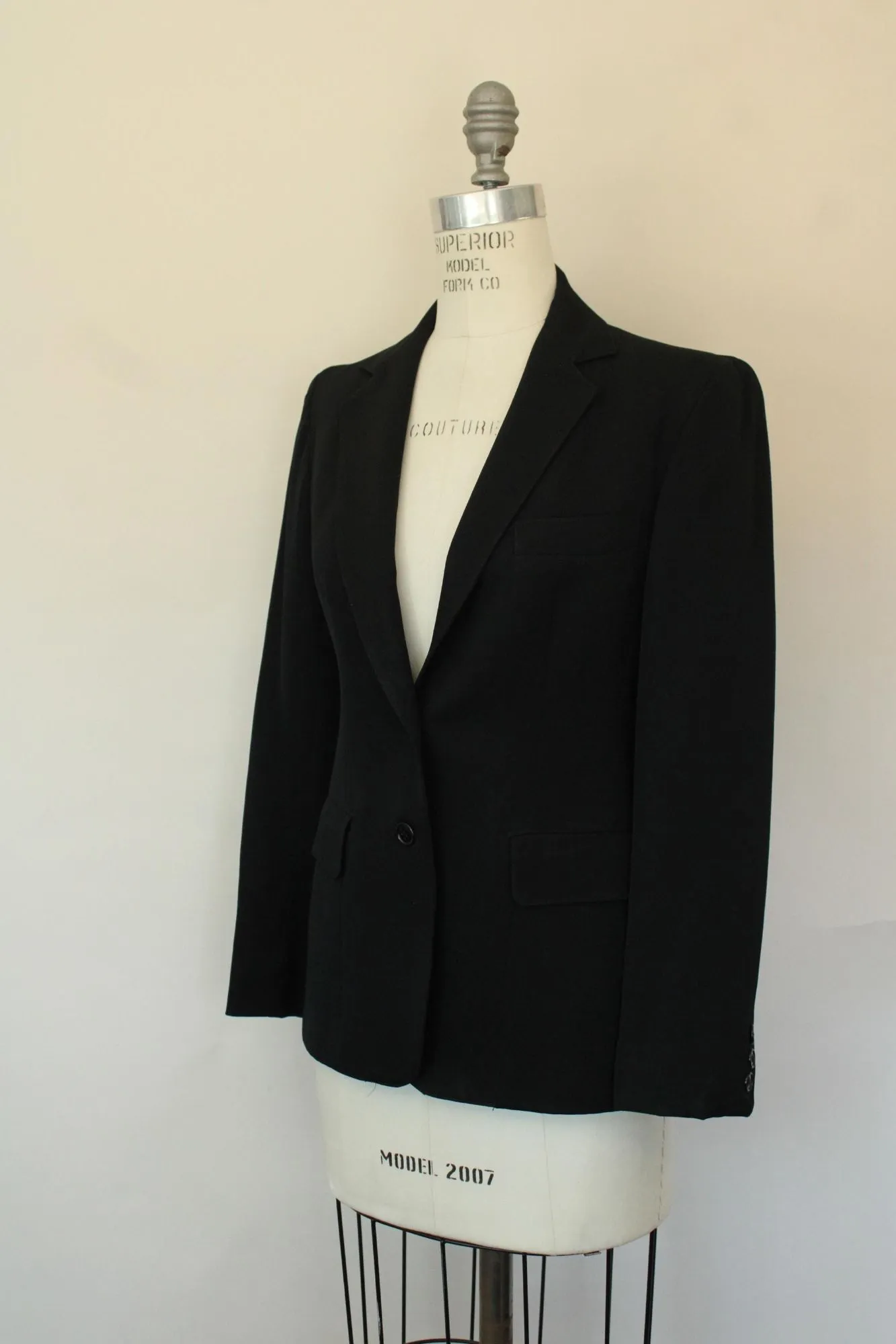 Vintage 1980s Evan Picone Black Blazer