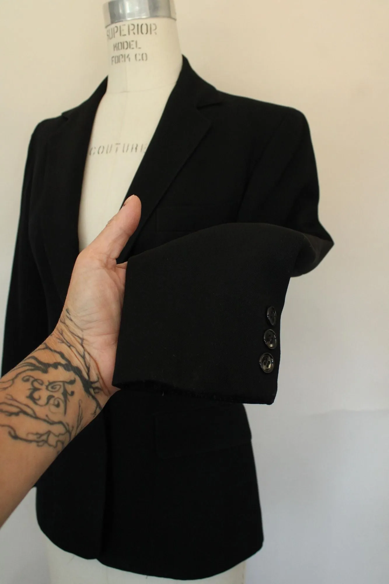 Vintage 1980s Evan Picone Black Blazer