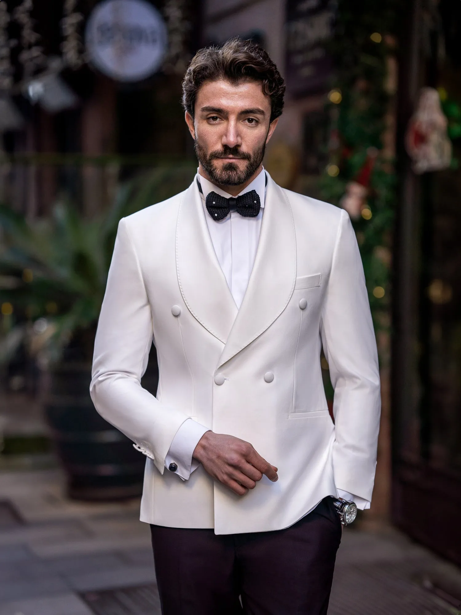 White Double Breasted Tuxedo 2-Piece