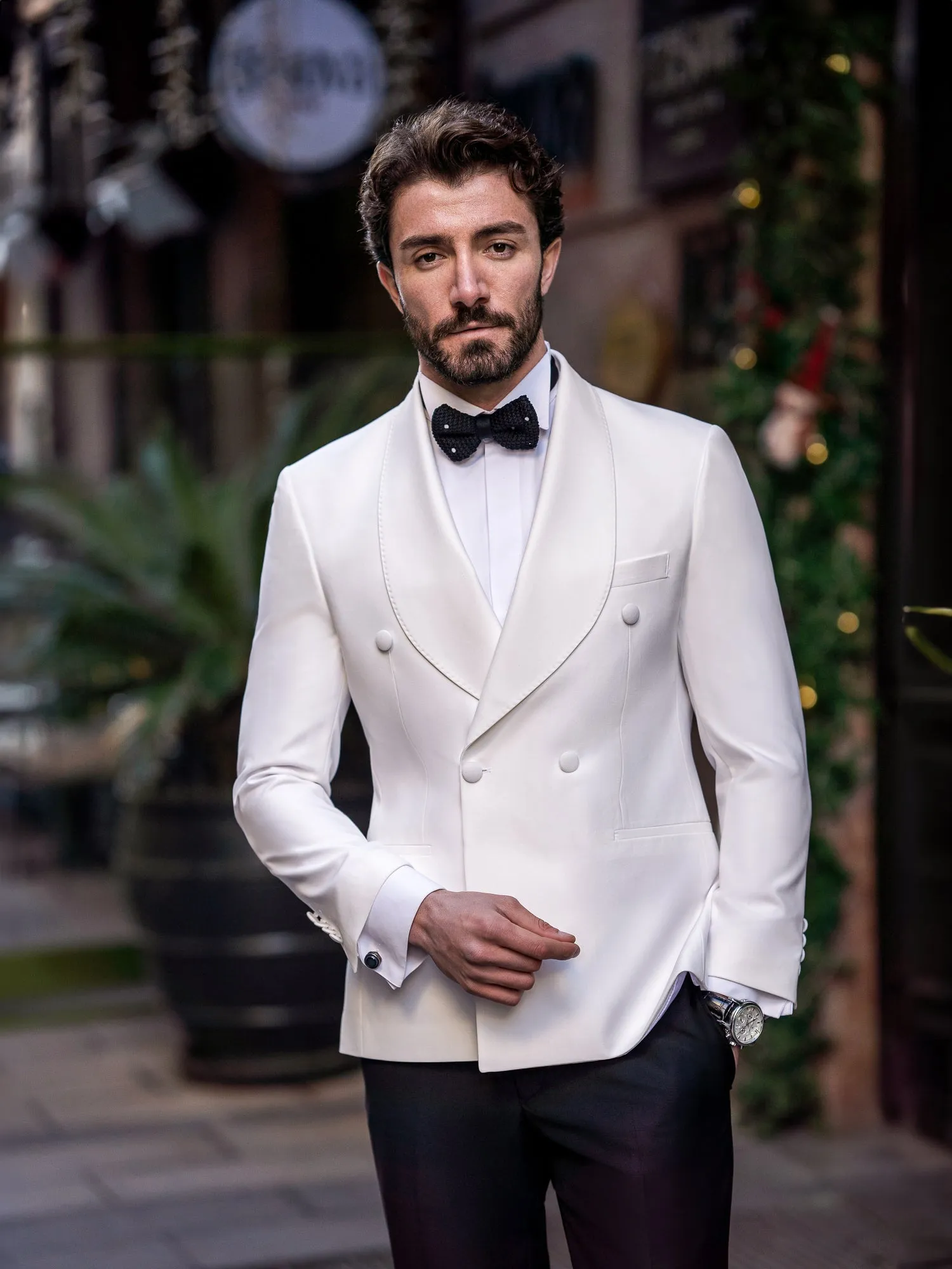 White Double Breasted Tuxedo 2-Piece