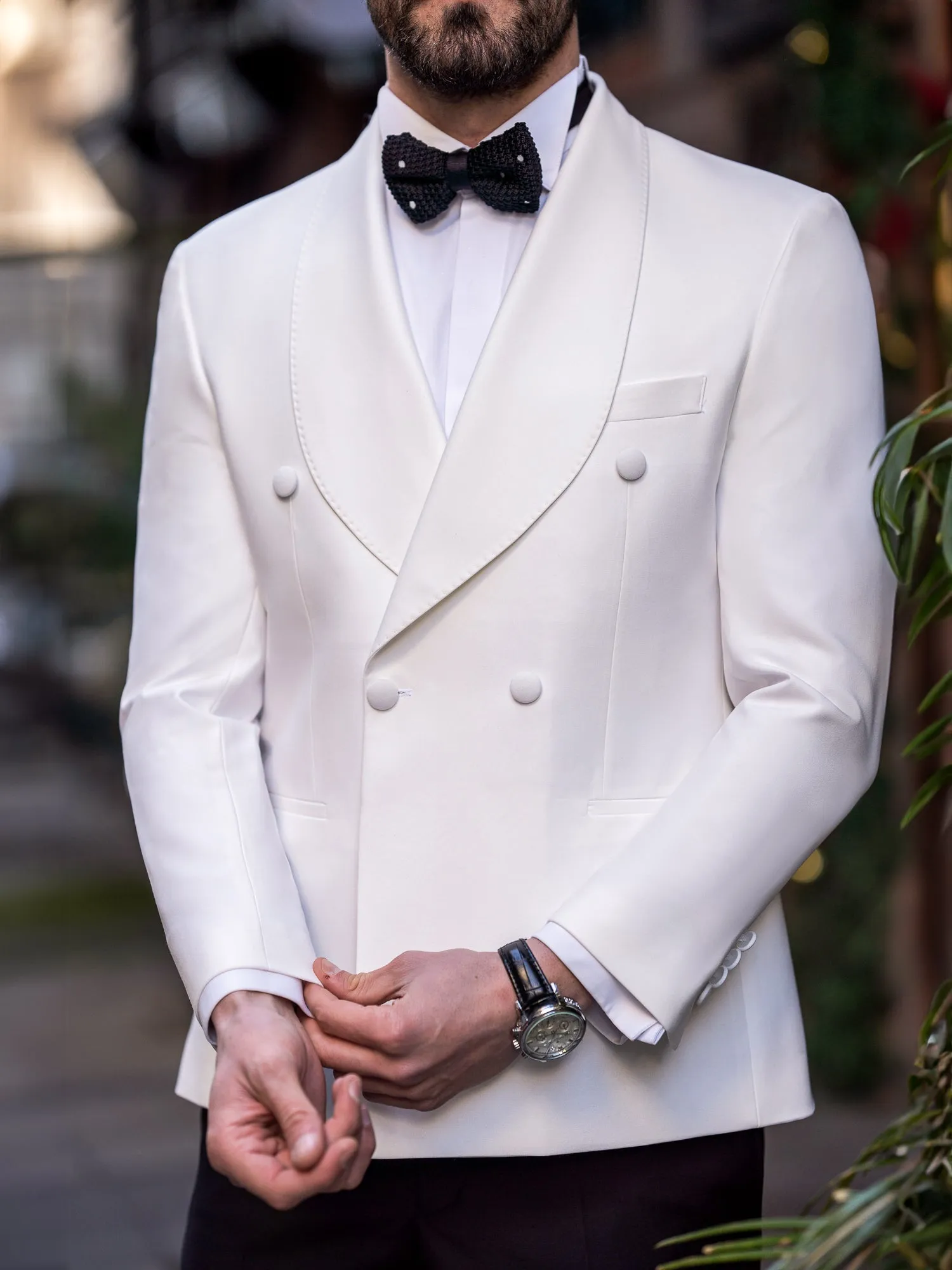 White Double Breasted Tuxedo 2-Piece