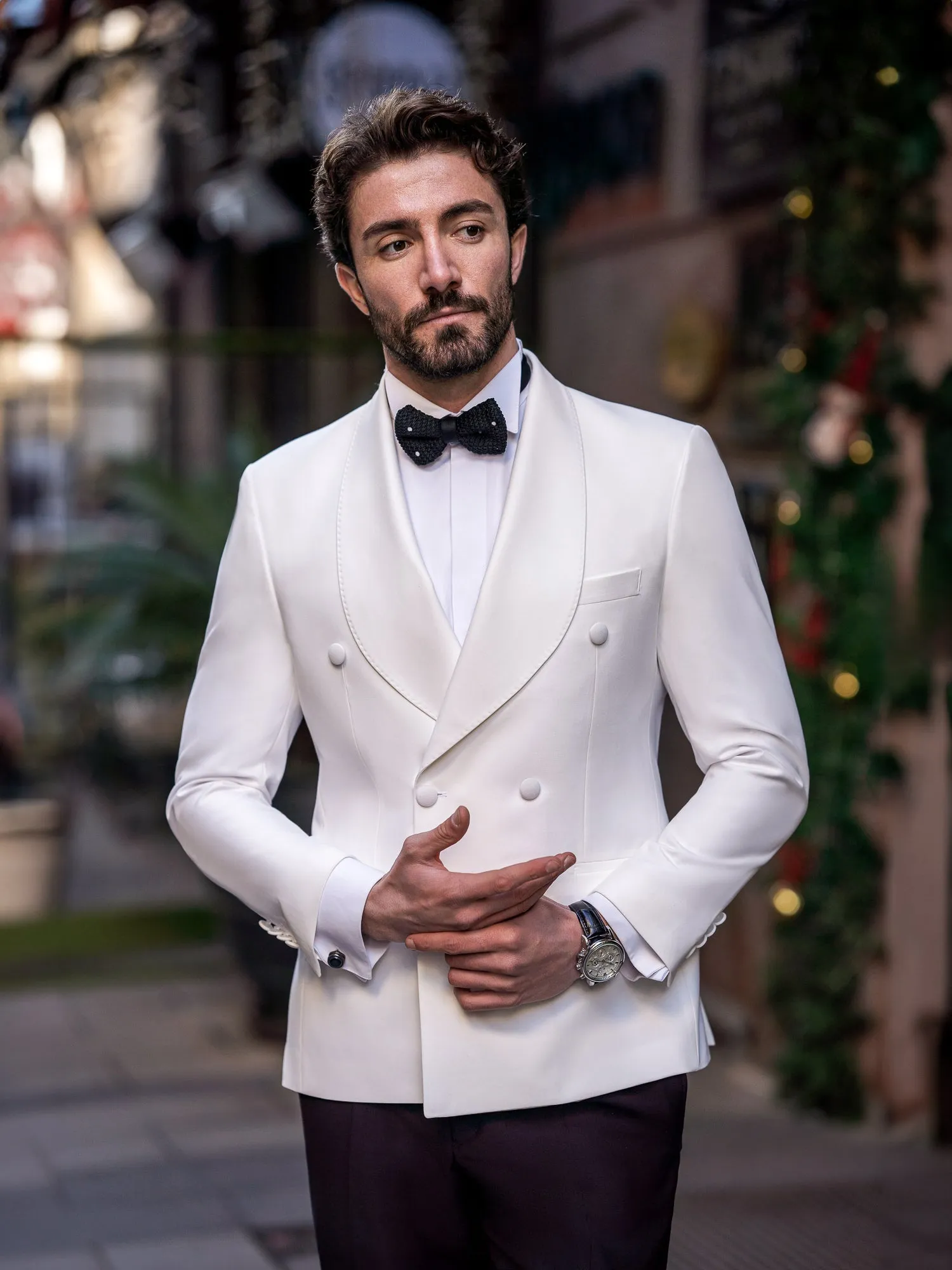 White Double Breasted Tuxedo 2-Piece