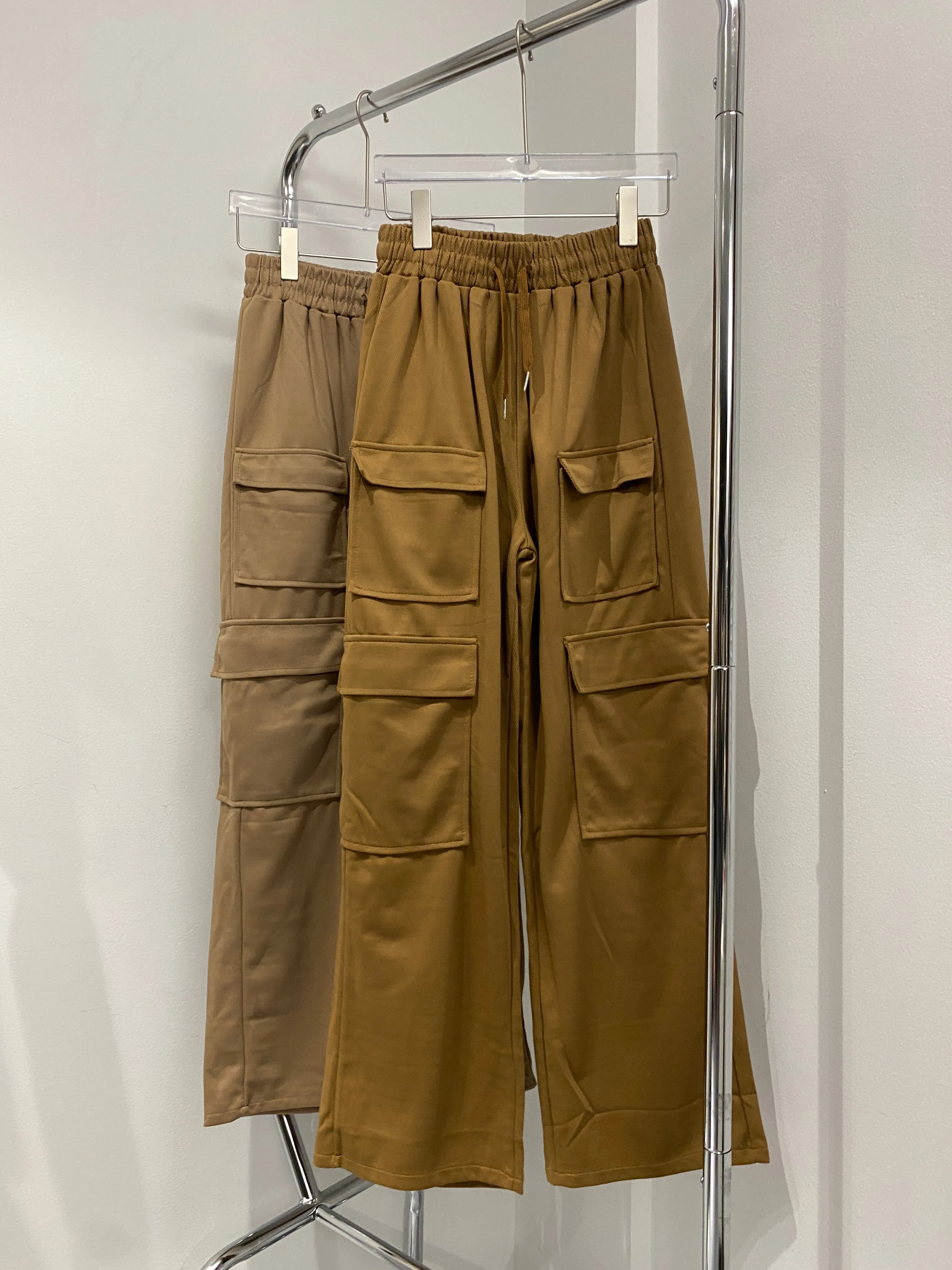 Wide Leg Baggy Sweatpants - Brown