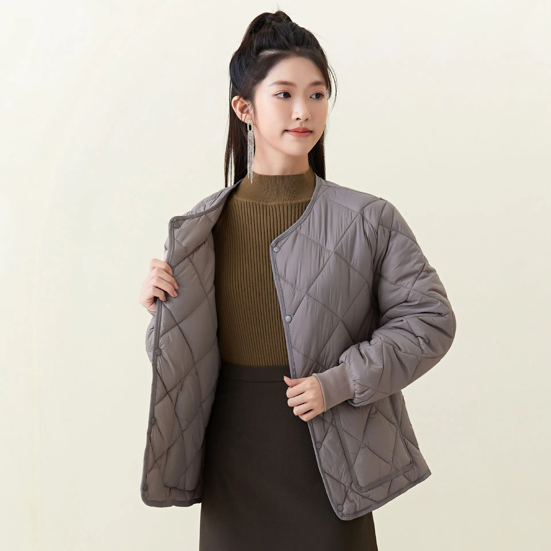 Winter women's padded cotton, fattened, light and thin students' warm long-sleeved cotton-padded clothes, women's outer cotton-padded clothes, tops 2333