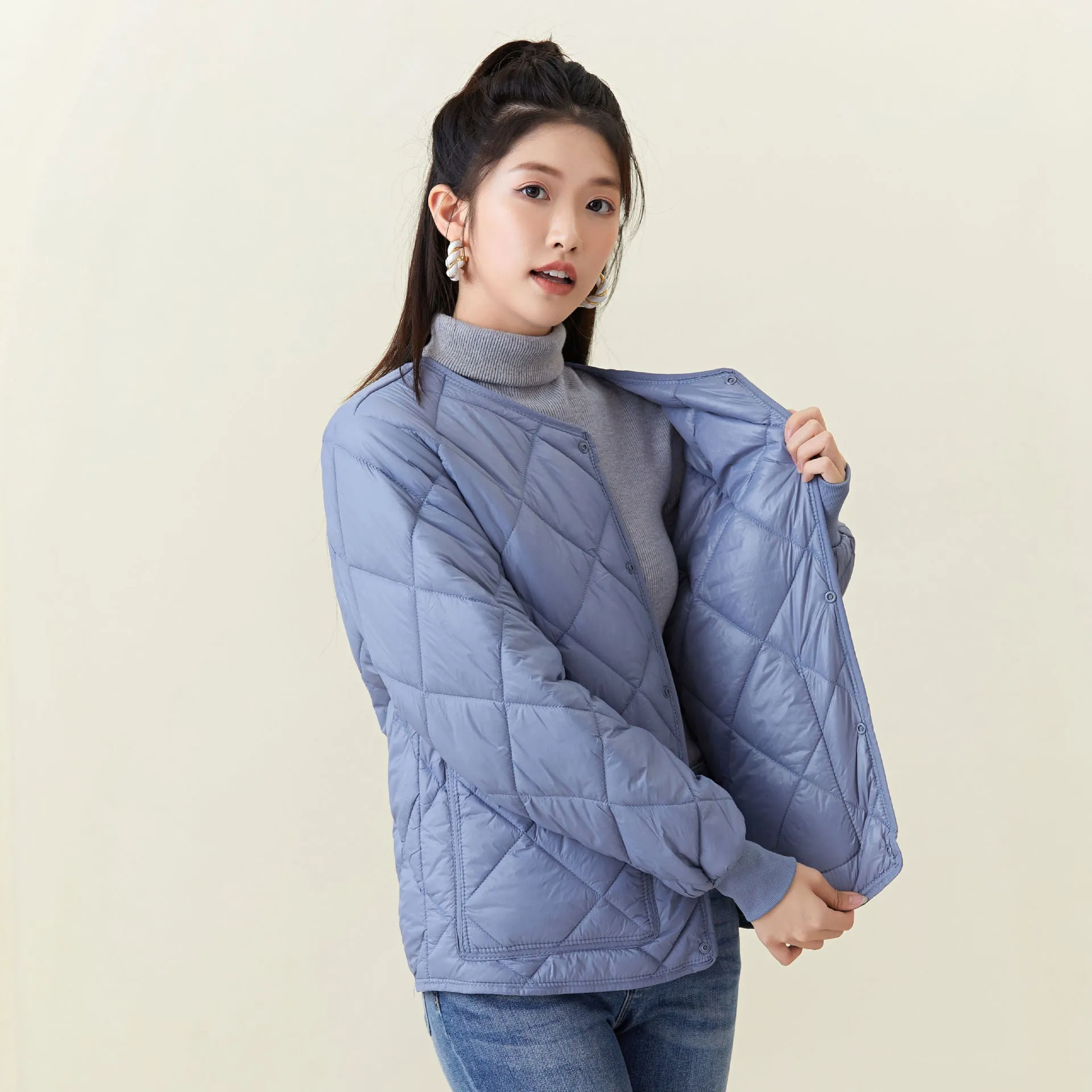 Winter women's padded cotton, fattened, light and thin students' warm long-sleeved cotton-padded clothes, women's outer cotton-padded clothes, tops 2333