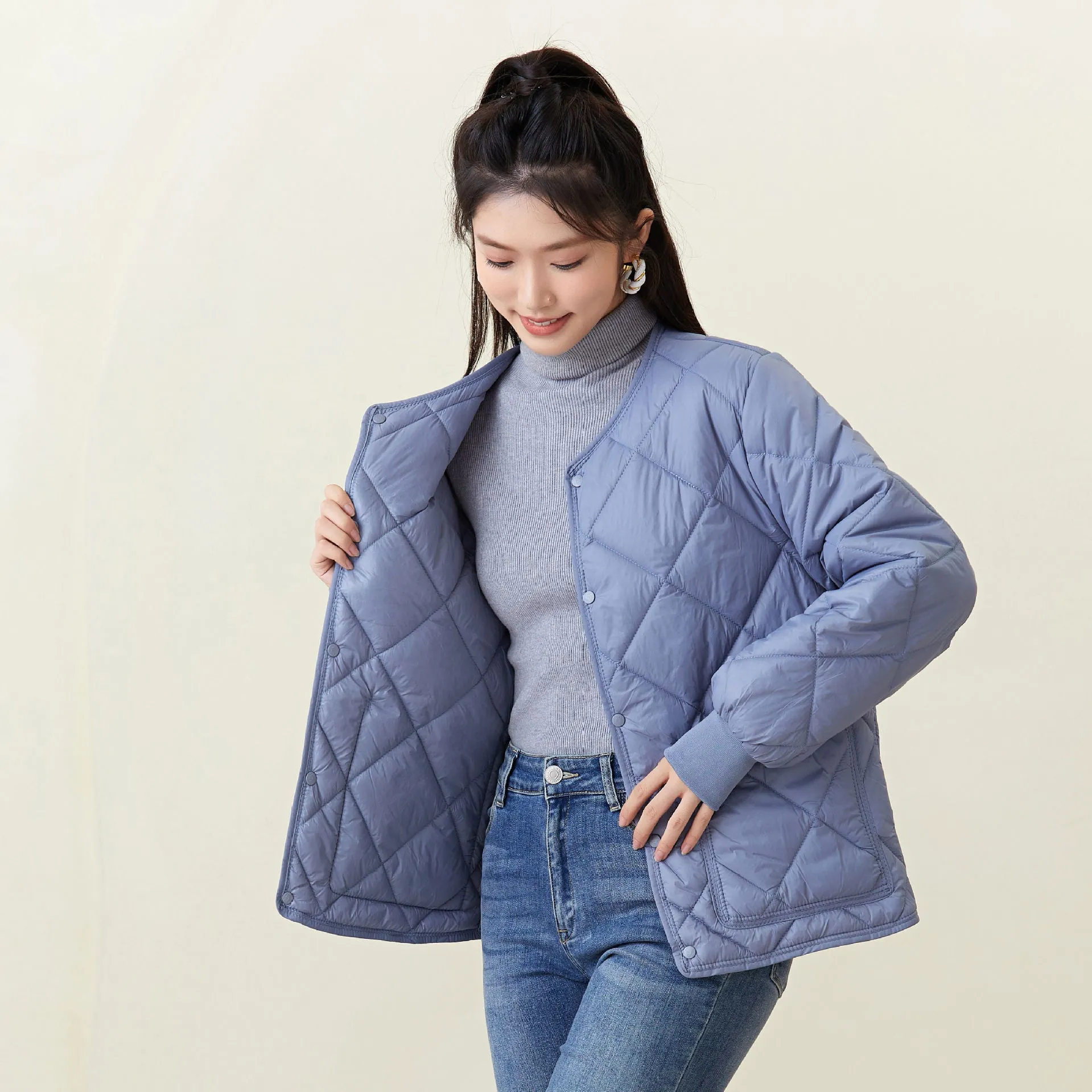 Winter women's padded cotton, fattened, light and thin students' warm long-sleeved cotton-padded clothes, women's outer cotton-padded clothes, tops 2333