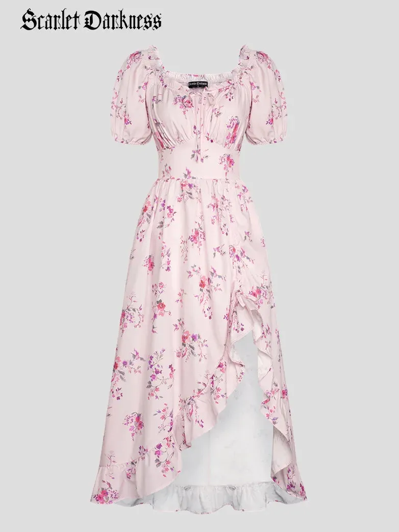 Women Victorian Dress Garden Tea Party Floral Dress