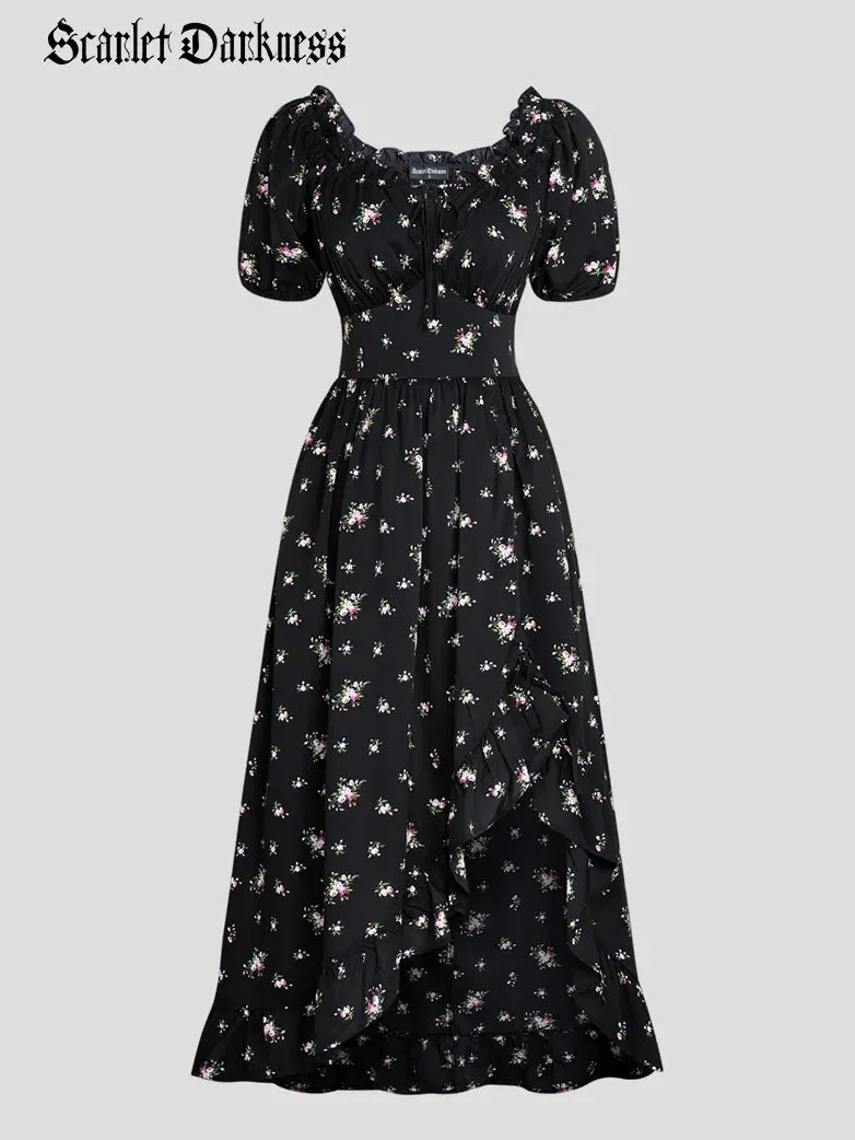 Women Victorian Dress Garden Tea Party Floral Dress