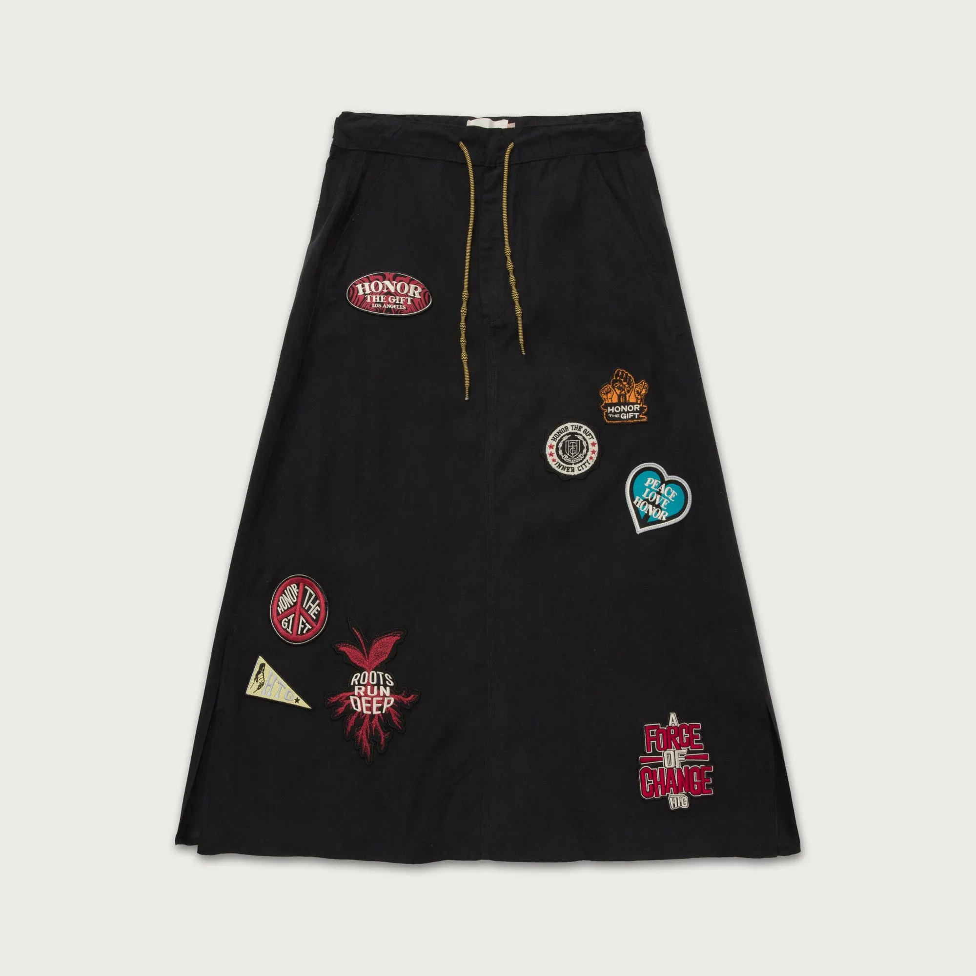 Womens Patchwork Skirt - Black