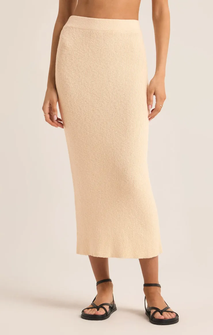 Z-Supply Avni Sweater Midi Skirt - OAT MILK